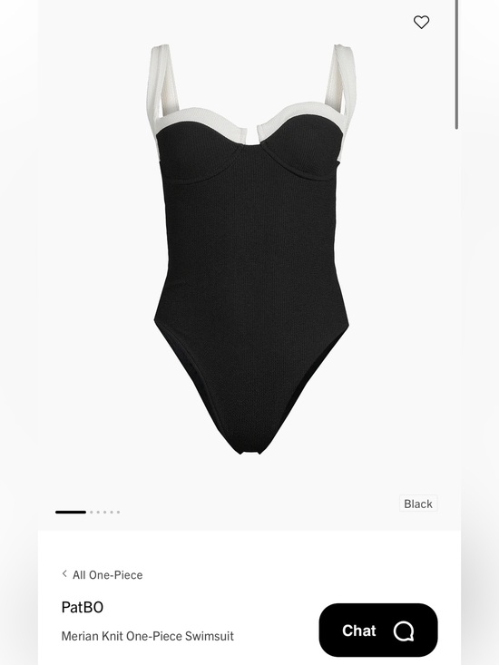 PatBO Other - PatBO Black One-Piece Swimsuit with White Straps